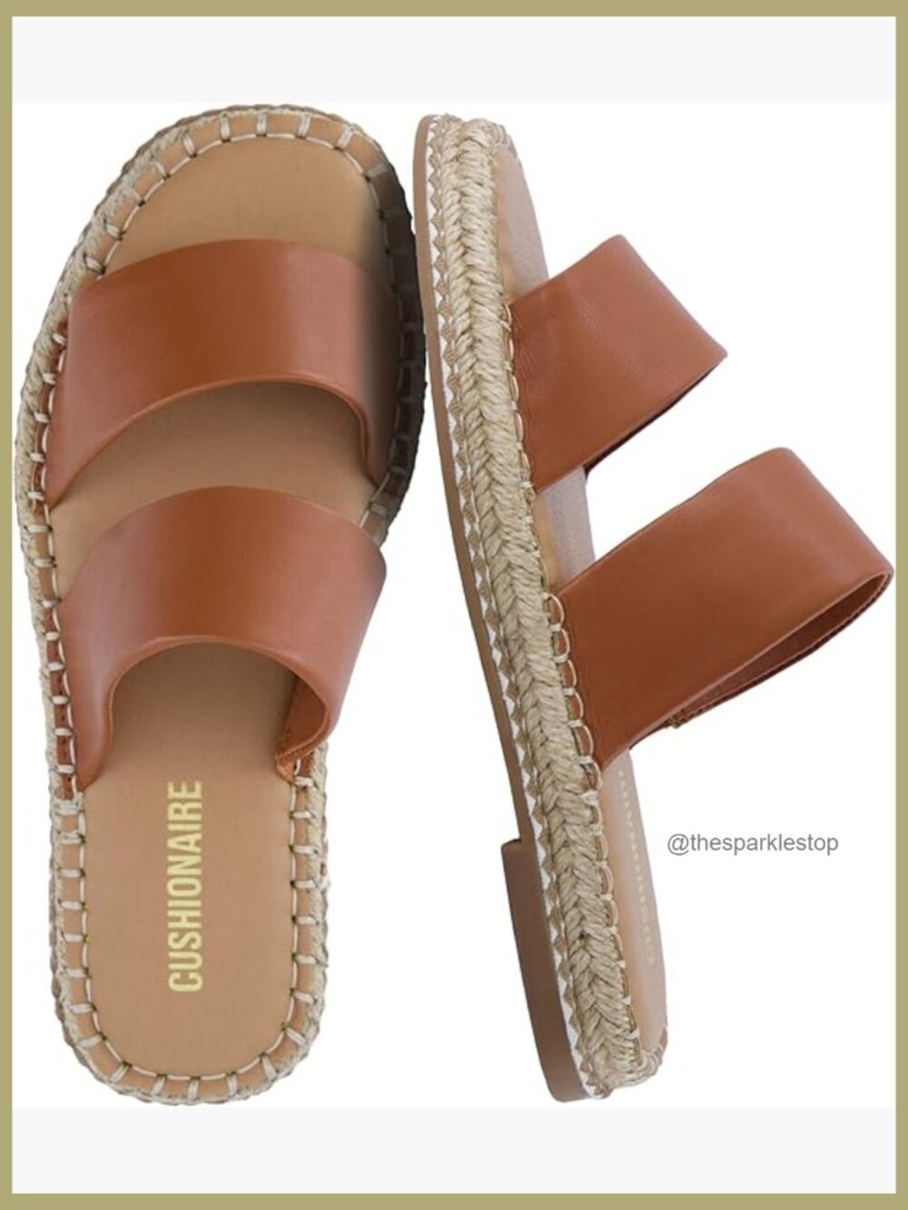 Double Strap Espadrille Slide Sandal with Cushioned Footbed - Picture 1 of 7